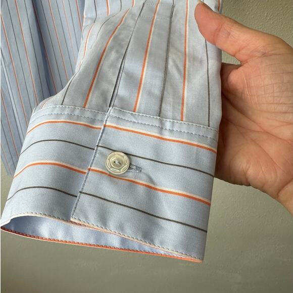 NWT Marni Camicia Organic Striped Cotton Poplin Iris Blue Collared Shirt 42 / 10 - Picture 8 of 16